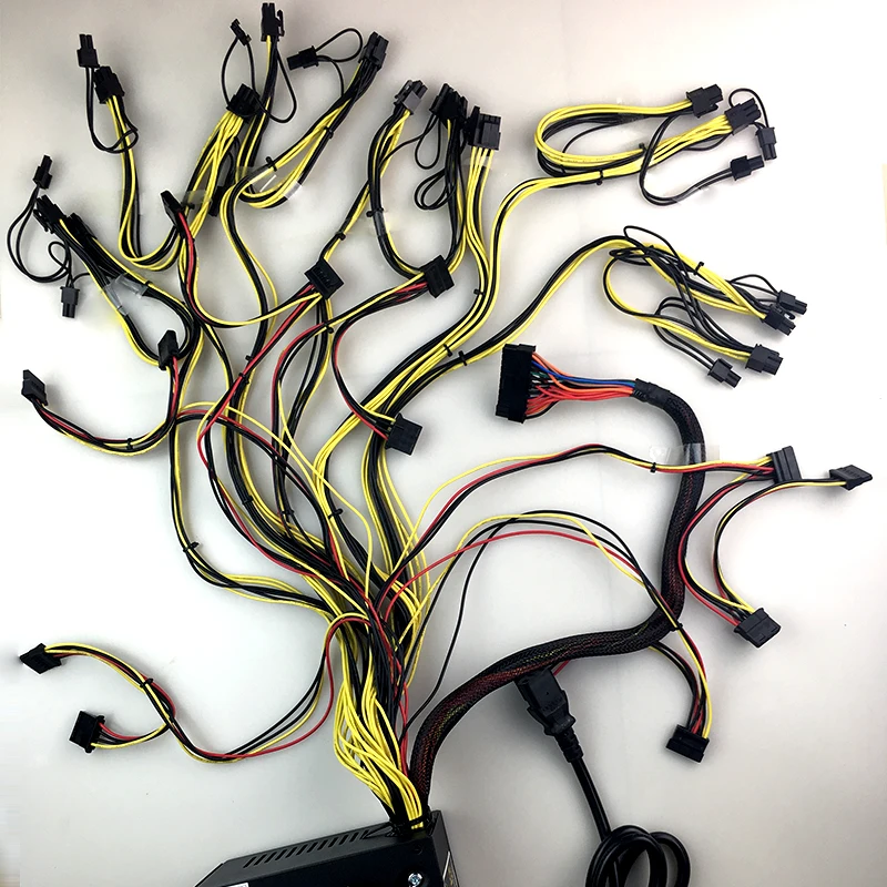 Блок питания 1600 Вт ATX PSU горное питание 1600 Вт BTC Miner источник питания для rx 470 rx 480 rx 570 6 gpu Поддержка 12 В antiminer
