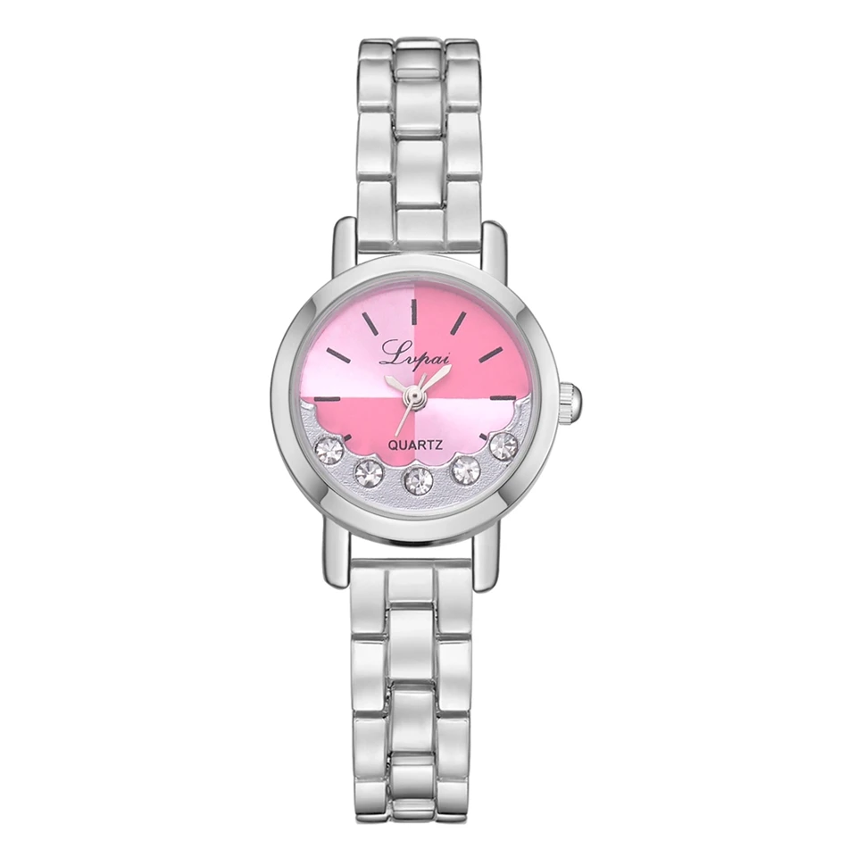 Silver Pink Новинка, модные женские часы, стразы, роскошный бренд, браслет из нержавеющей стали, часы для девушек, кварцевые, под платье, часы, reloj mujer - Цвет: Silver Pink
