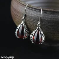 kjjeaxcmy fine jewelry s925 tai yin wholesale fashion women hollow pomegranate red earrings pendant jewelry