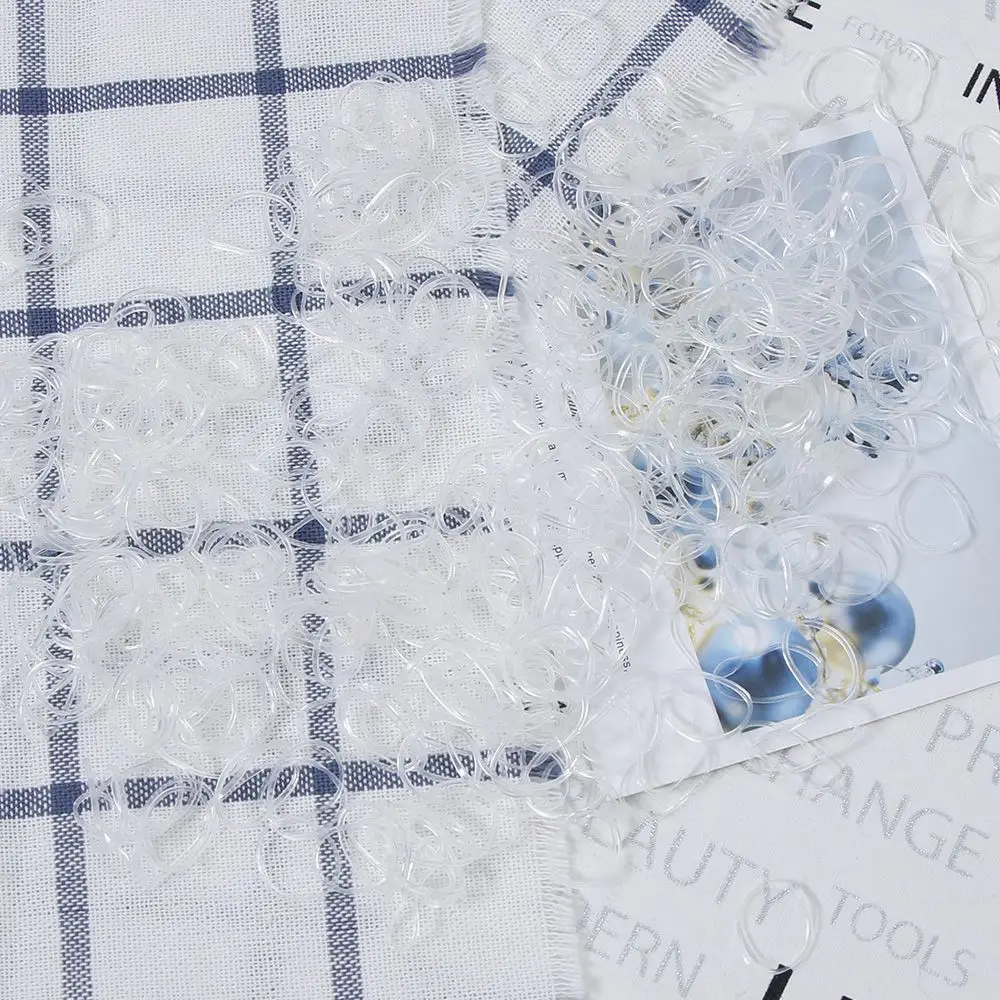 600 шт./упак. прозрачный резинка для волос канатная Резиновая лента женщин девушки