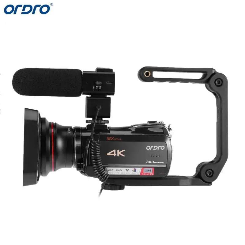 Ordro AC5 4K UHD цифровые видеокамеры с зумом 12X FHD 24MP WiFi ips сенсорный экран цифровой оптический DV мини-видеокамеры