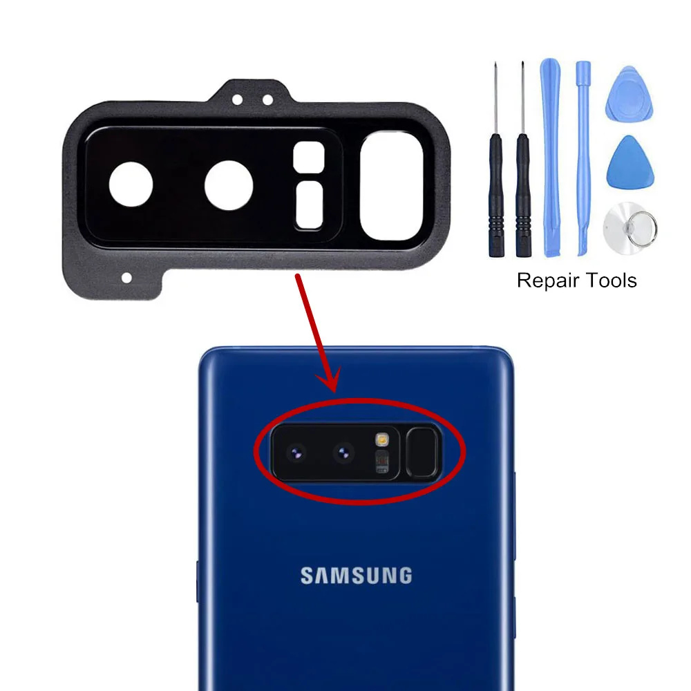 Сзади объектив задней камеры чехол для samsung Galaxy Note 8 с металлическим каркасом