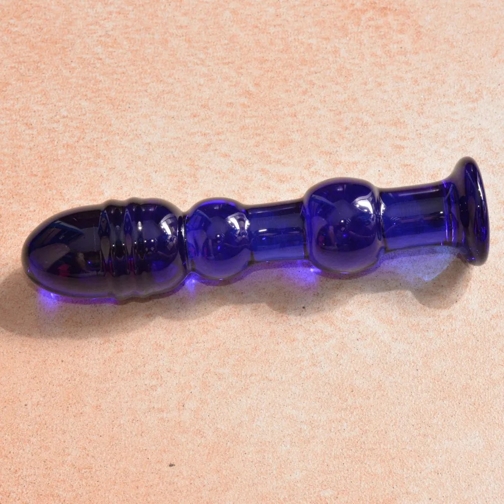 Синий стеклянный фаллоимитатор большие Кристальные фаллоимитаторы эротические