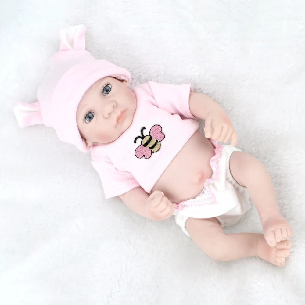 Girl Полностью Силиконовые Детские Мини-куклы Reborn, 10 дюймов, 25 см, Bebe Alive, Детские Игрушки для ванны, реалистичные игрушки Menina для малышей, реалистичные игрушки для игр, подарок - Цвет: Girl