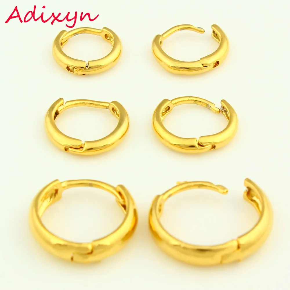 Adixyn 3 размера золотые серьги-кольца для женщин девушек Подарки Золотой Цвет