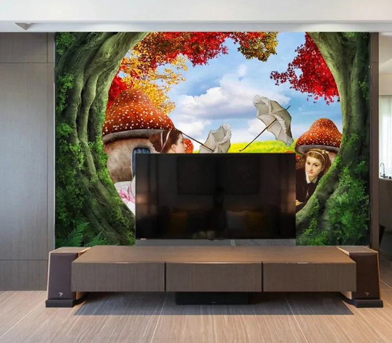 Custom 3D murals falls in the beautiful forest papel de parede living room sofa TV wall bedroom restaurant vintage wallpaper |