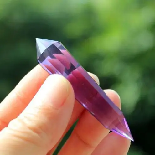 12-сторонний Синтетический темно-фиолетовый кварцевый кристалл DT точечное