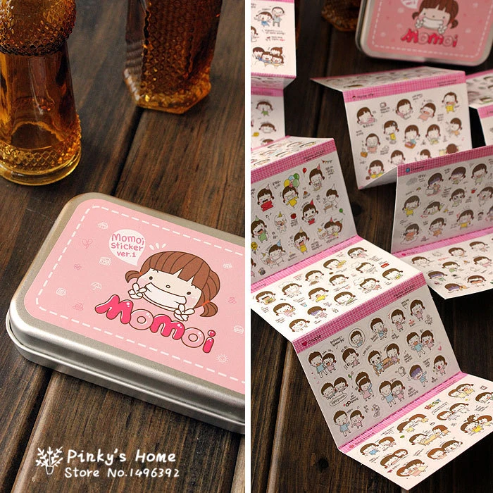 Kawaii жестяная коробка для девочек клейкие наклейки украшения DIY дневника