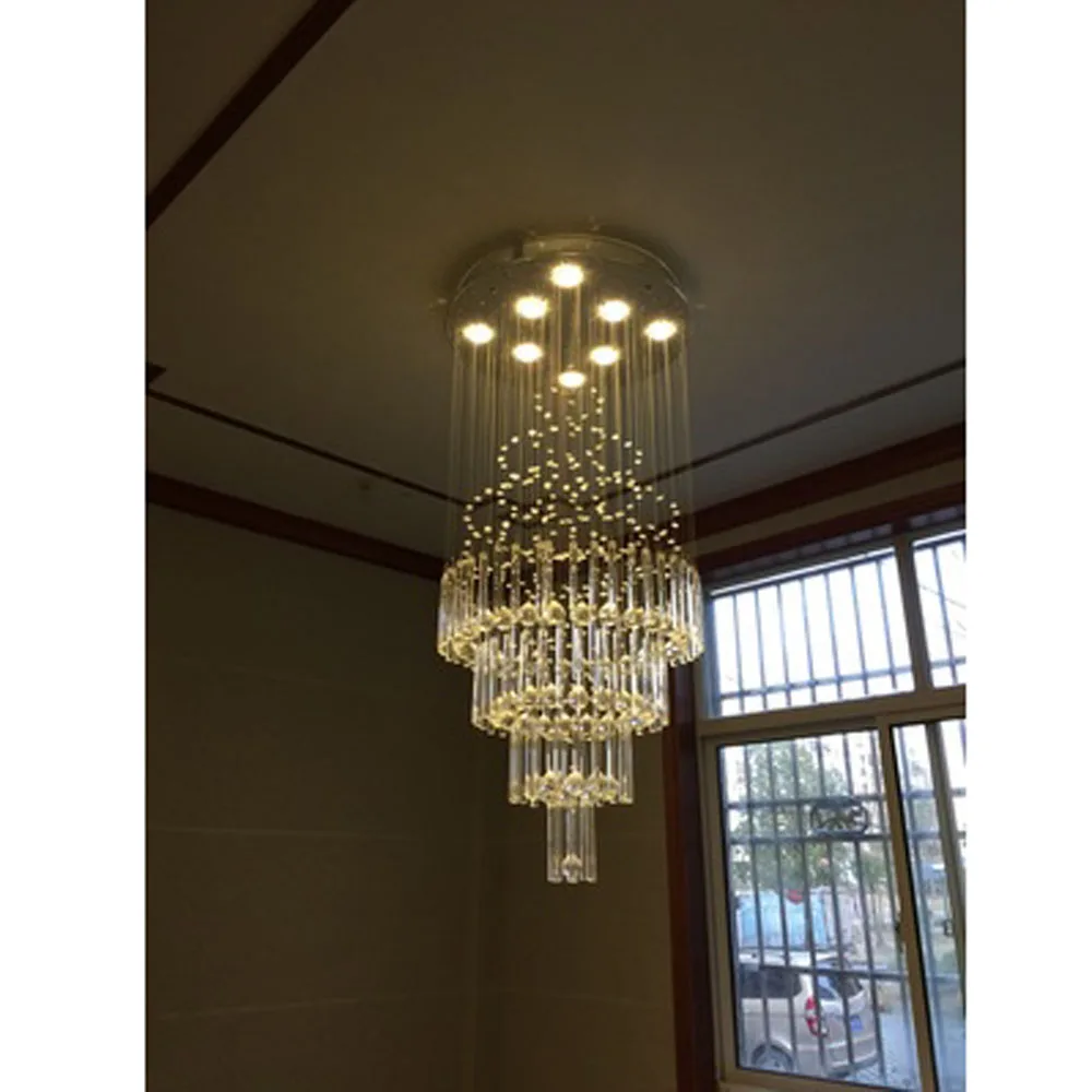 Хрустальная люстра для гостиной Круглый зал вилла дуплекс напольные лестничные