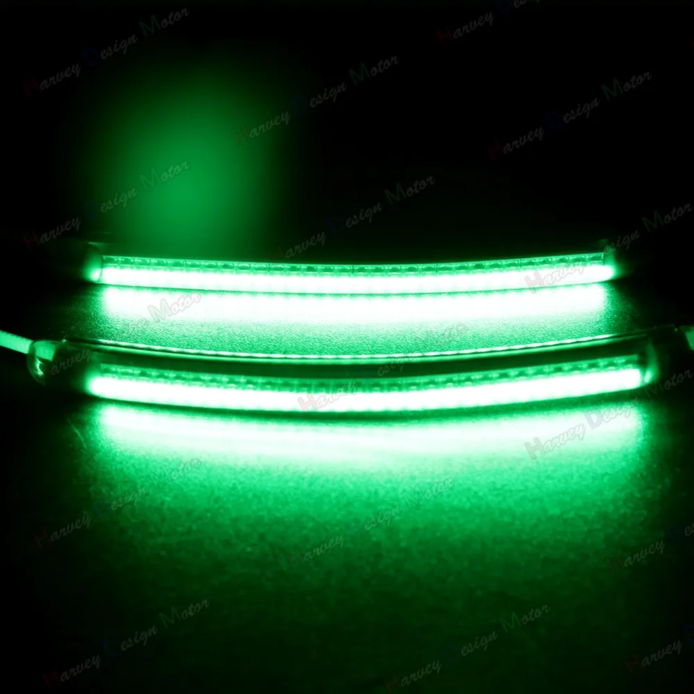 LED зеленый 39 мм-41 мм вилка поворотники и дымчатые линзы для Harley Touring 883 1200 48 всех