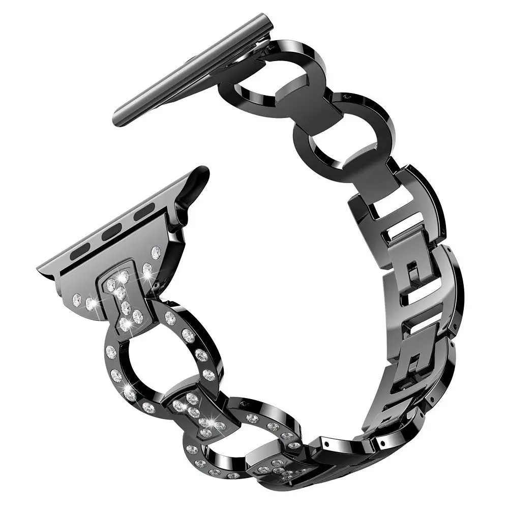 Женский бриллиантовый браслет для Apple Watch 38 мм 42 мм для iWatch 40 мм 44 мм серия 5 4 3 2 1 ремешок для часов из нержавеющей стали