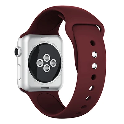 Мягкий силиконовый спортивный ремешок для Apple Watch 4 3 2 1 38 мм 42 мм полосы Классический ремешок для часов умный ремень для Iwatch серии 4 40 мм 44 мм - Цвет ремешка: Dark Red