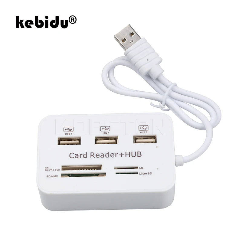 Kebidu usb-хаб 2 0 Combo 3 порта Кардридер высокоскоростной USB-разветвитель все в одном USB