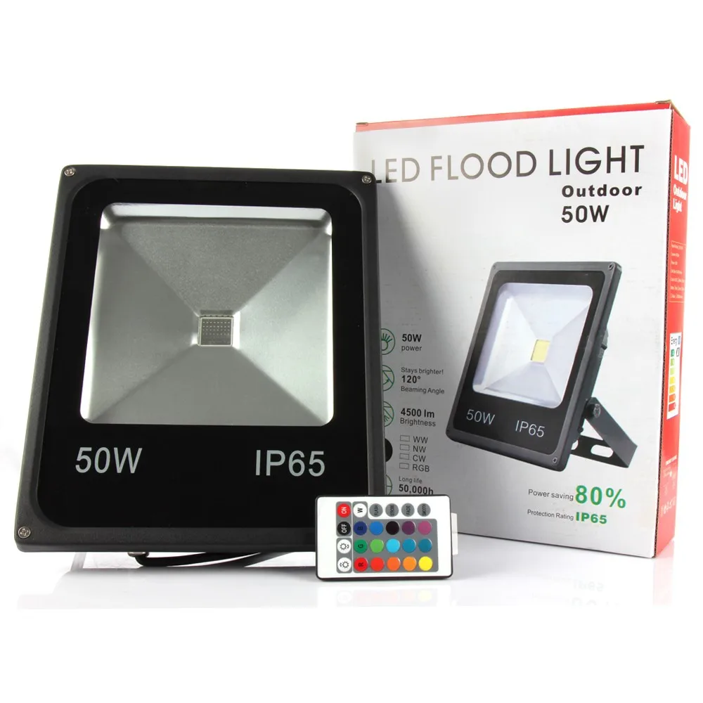 10pcs Outdoor Light RGB LED Spotlight 10W 20W 30W 50W Led Floodlight Waterproof IP65 Led Reflector AC85-265V Led Lighting