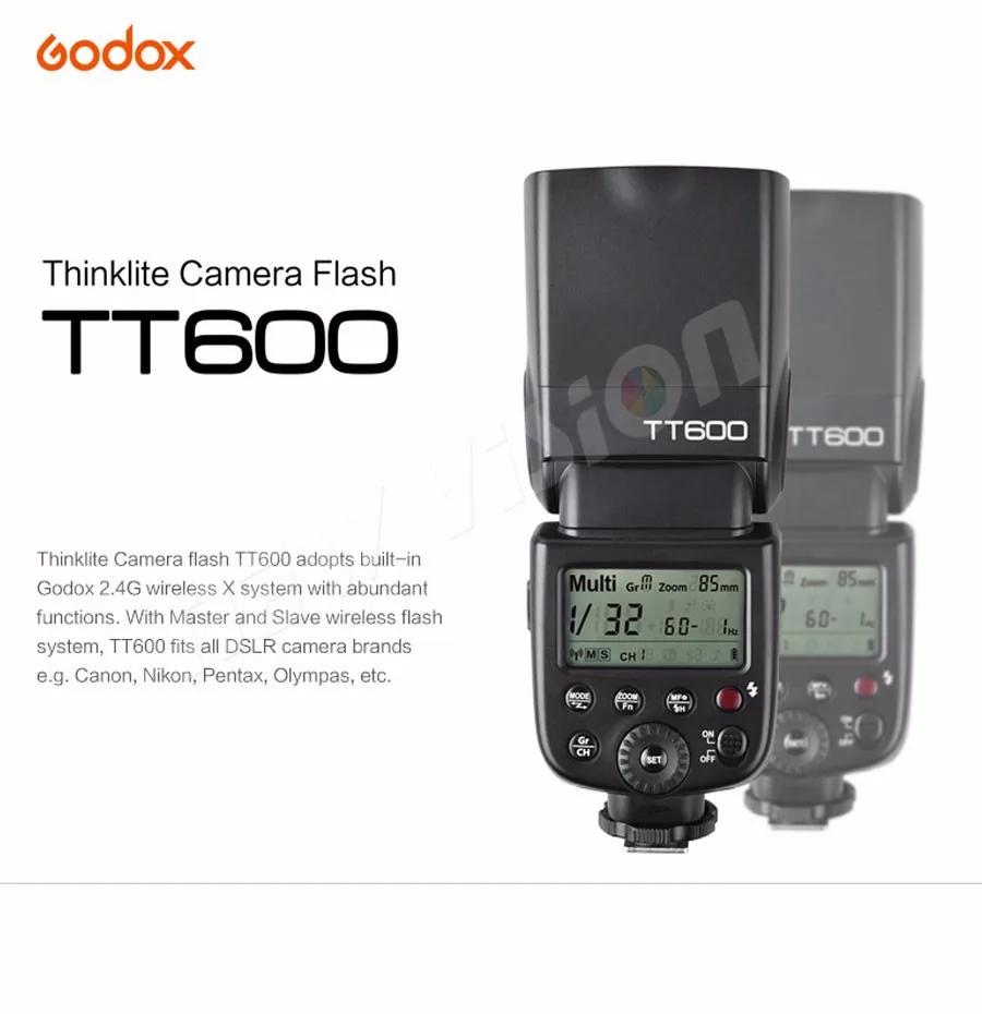 2x Godox TT600 Беспроводная вспышка камеры 2,4g с передатчиком x1t-n для Nikon D3200 D3300 D5300 D7200 D750 D90 подарок комплект