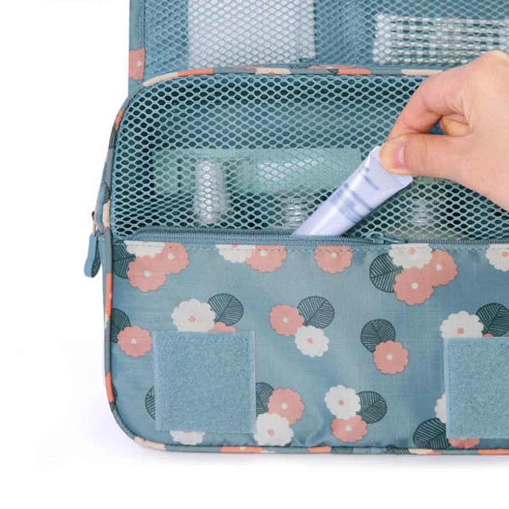 Портативная дорожная женская косметичка складная сумка водонепроницаемая