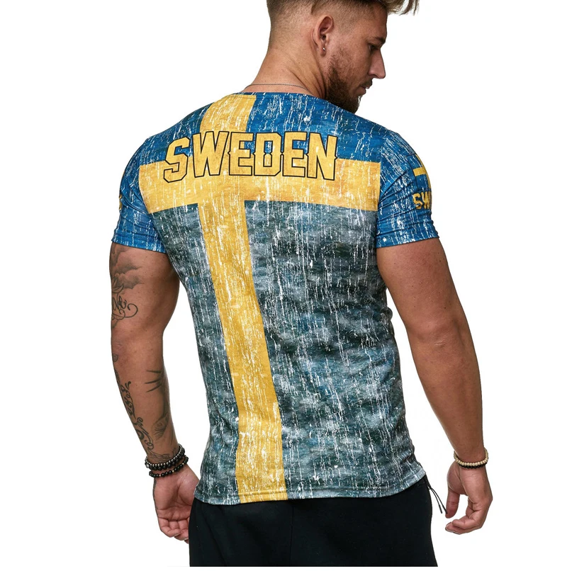 3D printed Russian T-shirt men summer short-sleeved German men shirt patriotic male cotton T shirt men Boutique clothing tee