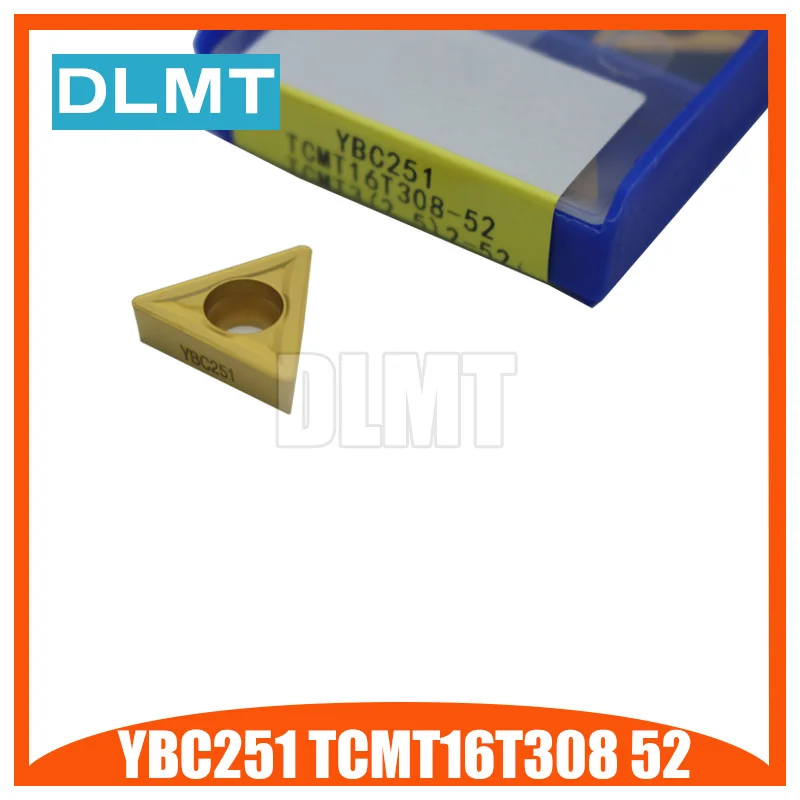 10 шт. YBC251 TCMT16T308 52 твердосплавный токарный инструмент Токарный наконечник для