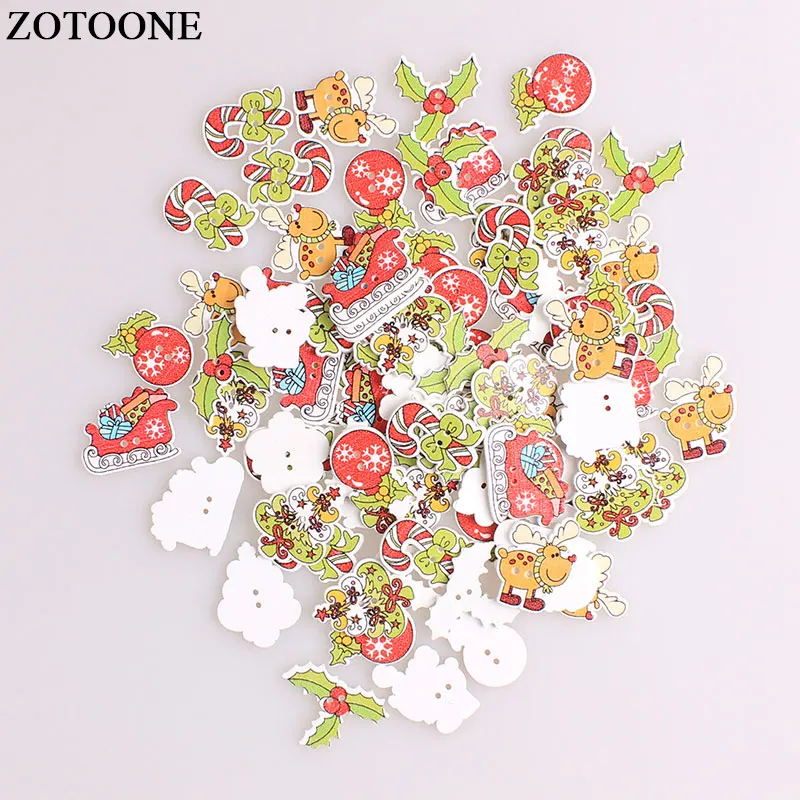 ZOTOONE Mix с принтом рождественского оленя и надписью дерево деревянные пуговицы для