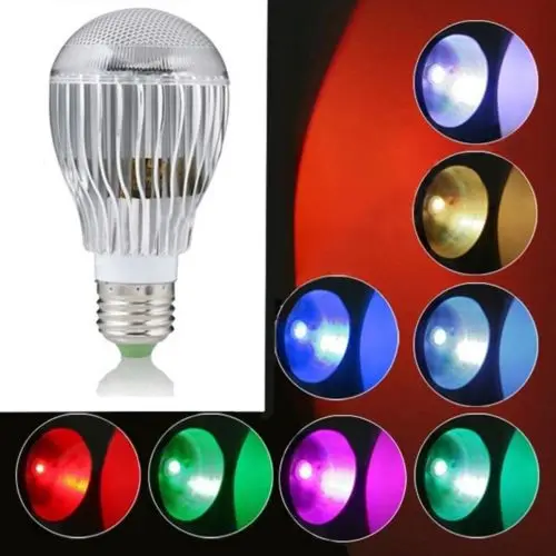 16 видов цветов 9W волшебная E27 RGB Светодиодная лампа + ИК пульт дистанционного