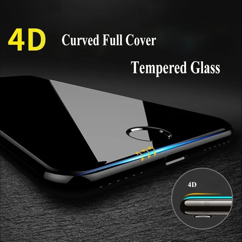 4D Защитное стекло для iPhone 8 Plus полноэкранное покрытие закаленное защитная пленка