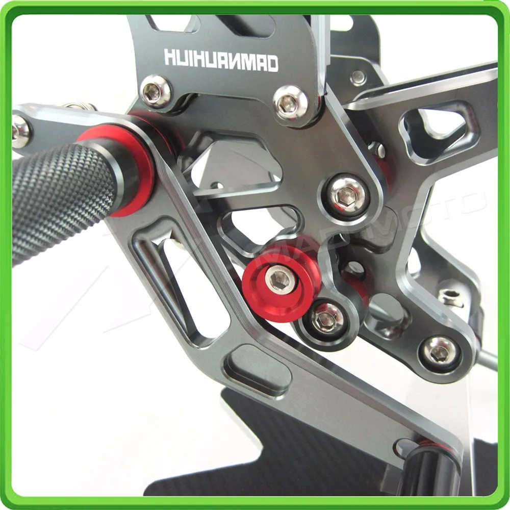 

Motorcycle Adjustable Rearsets Rear set sets Foot Rest Pegs Pedal For Kawasaki Ninja ZX6R ZX 6R ZX-6R 2007 2008 07 08 Gray