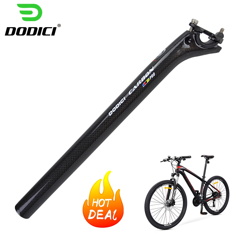 DODICI bike carbon fiber bicycle seatpost MTB road parts superlight seat post 3k Gloosy 27.2/30.8 /31.6 *400mm offset 25mm|seat post|bicycle