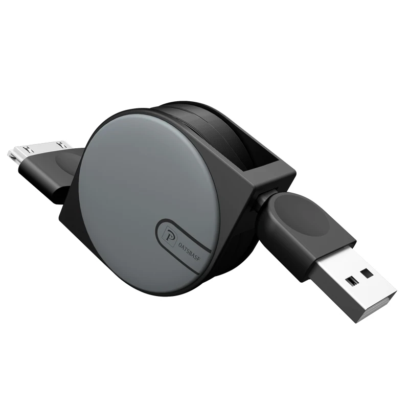 Usb-кабель с откидной крышкой для IPhone 4S 4, выдвижной кабель для зарядки и зарядки, 30pin для IPad 1, 2, 3, кабель для IPod Nano Itouch, адаптер - Цвет: White