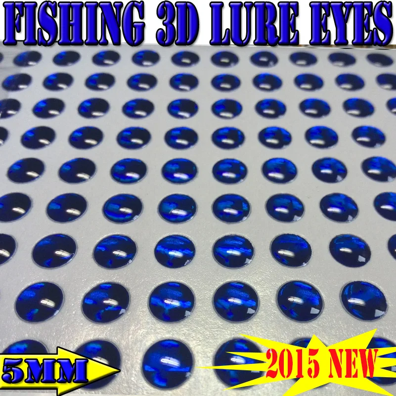 2016 Горячая Рыбалка 3d глаза для приманки сплошной цвет рыбий глаз Размер: 5 мм