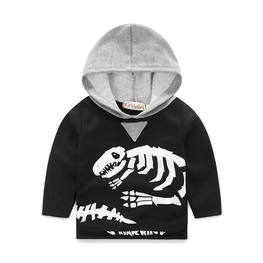 Warm Clothes Hot Selling Children Clothing Infant Toddler Kids Baby Girls Boys Dinosaur Bones Set Hooded Tops+Pants Outfit Boy | Детская