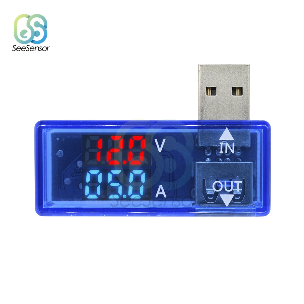 USB тестер с двойным цифровым дисплеем мобильный измеритель напряжения и силы