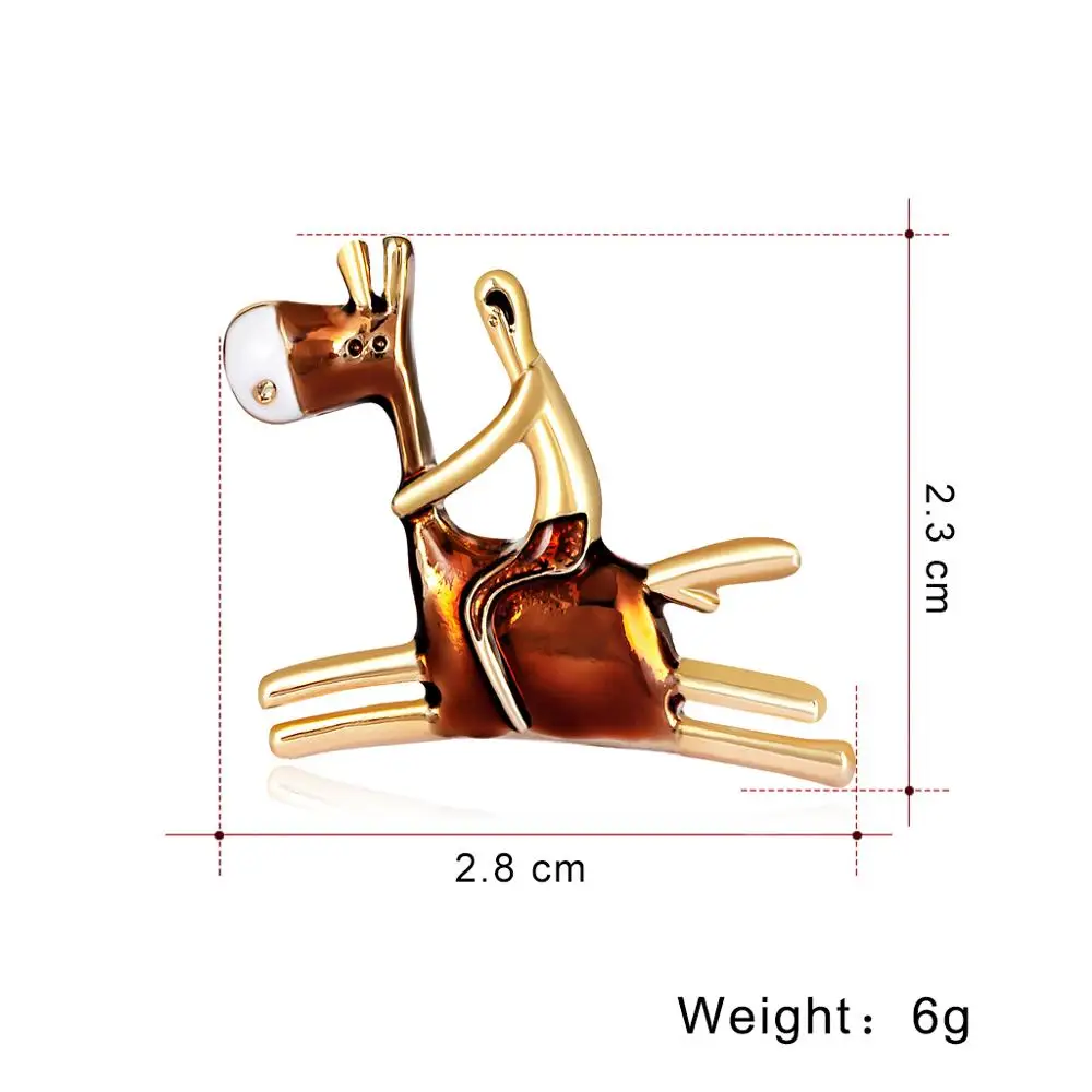 New Animal Brooch Fashion European And American Personality Pony Alloy Drop Oil Brooches Jewelry Crystal Accessory | Украшения и