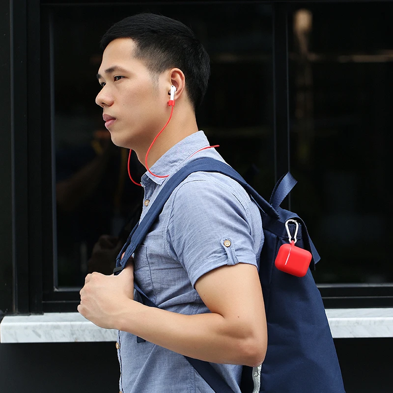 USAMS чехол для наушников для AirPods силиконовый защитный чехол для наушников светящийся Apple беспроводной bluetooth чехол для наушников