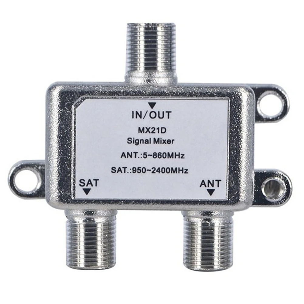 2 в 1 коаксиальный кабель сигнальный микшер ТВ спутниковый мини цинкового сплава