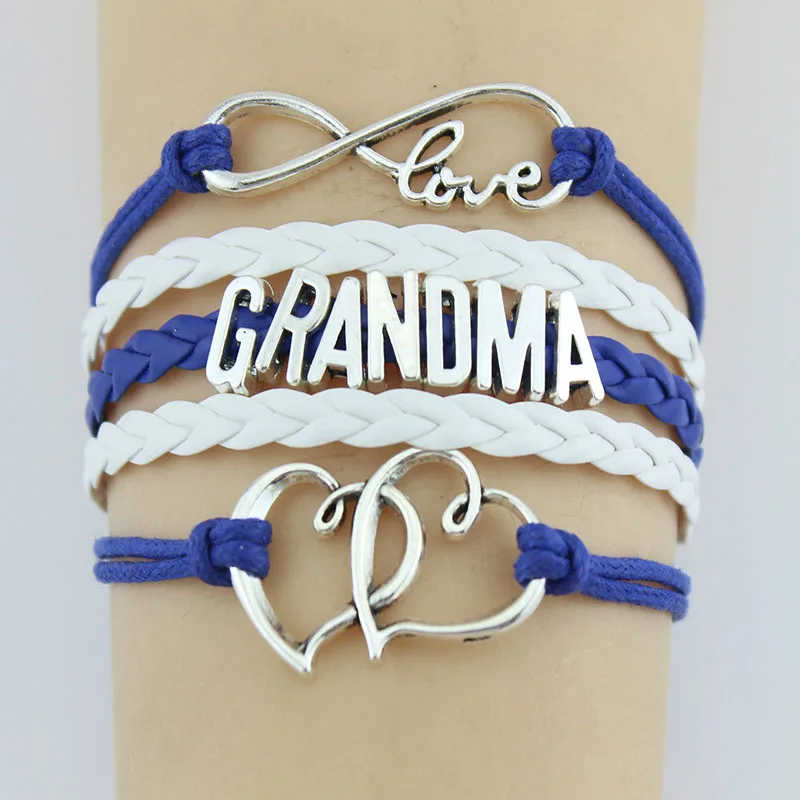 10 шт./лот очаровательный кожаный браслет ручной работы со словами &quotLove grandma&quot