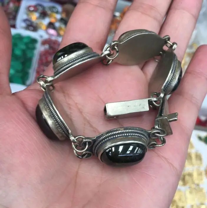 Бесплатная доставка Высокое качество Циркон Кристалл Тибет серебряный камень