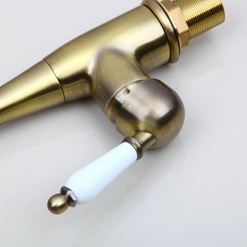 KEMAIDI Античная Медная Отделка смеситель для кухни и ванной комнаты с одной ручкой