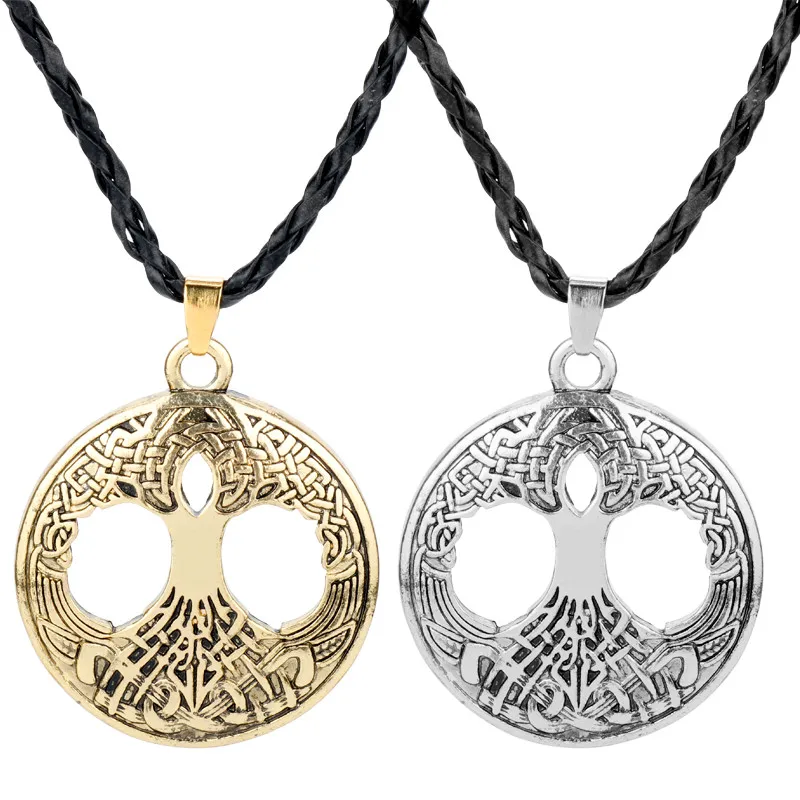 Celticknot Древо жизни ожерелья и подвески для мужчин Neckleace крутят веревку