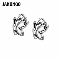 jakongo antique silver plated butterfly charms pendant for jewelry making bracelet accessories diy handmade 17x12mm 20pcslot
