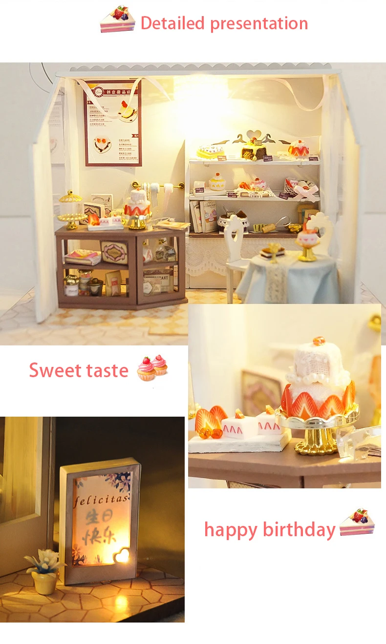 CUTEBEE DIY деревянный кукольный дом кукольные домики миниатюрная кукольная мебель набор игрушек для детей Рождественский подарок TD28