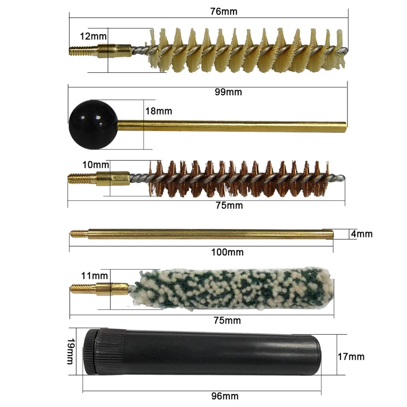 Carbon Cleaning Kit Tools Set Brushes For Cal.38/357/9mm with Durable Plastic Storage Case Hunting Airsoft Accesories RL37-0103 | Спорт и