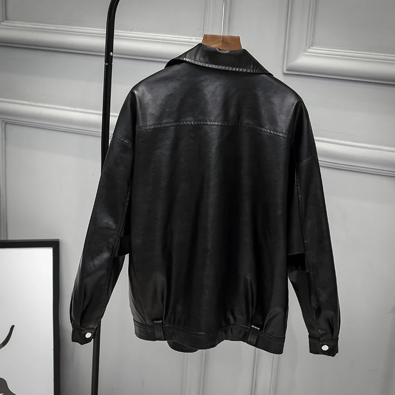 Женская байкерская куртка из искусственной кожи в стиле панк|faux leather jacket|leather