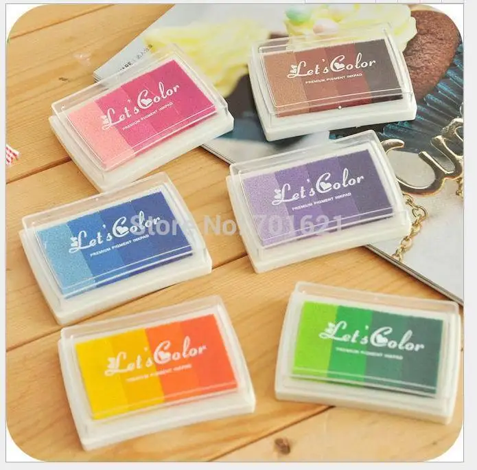 Cute Crystal stamp ink pad color gradual for Photo Album Scrapbooking Diary Lovely school supplies Gift kids Free shippping | Канцтовары