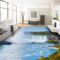 free shipping waterfalls create solid 3d flooring waterproof non slip bedroom living room office study flooring wallpaper mural
