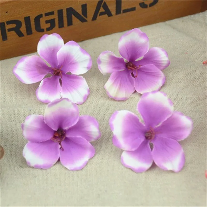 Light purple 60 шт. шелковые бабочки орхидеи искусственные цветы на голову для свадьбы автомобиля украшение дома Флорес Cymbidium Скрапбукинг цветы растения - Цвет: Light purple