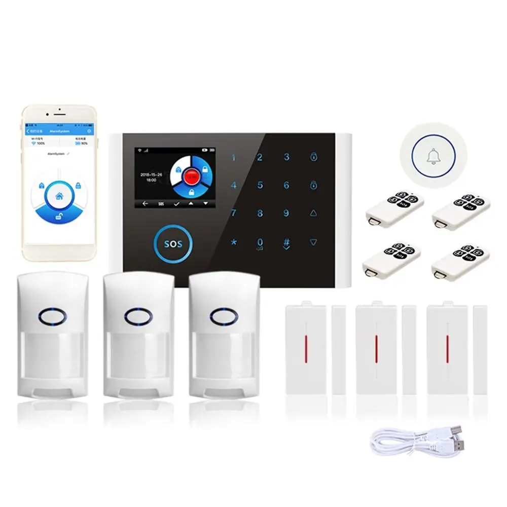 Cs108 переключаемая беспроводная домашняя безопасность Wifi Gsm Gprs Сигнализация приложение дистанционное управление Rfid карта снятие с охраны
