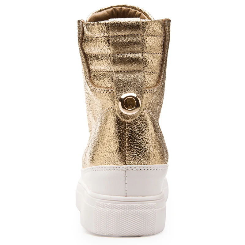 Женские кожаные туфли на танкетке Повседневные высокие ботинки платформе обувь