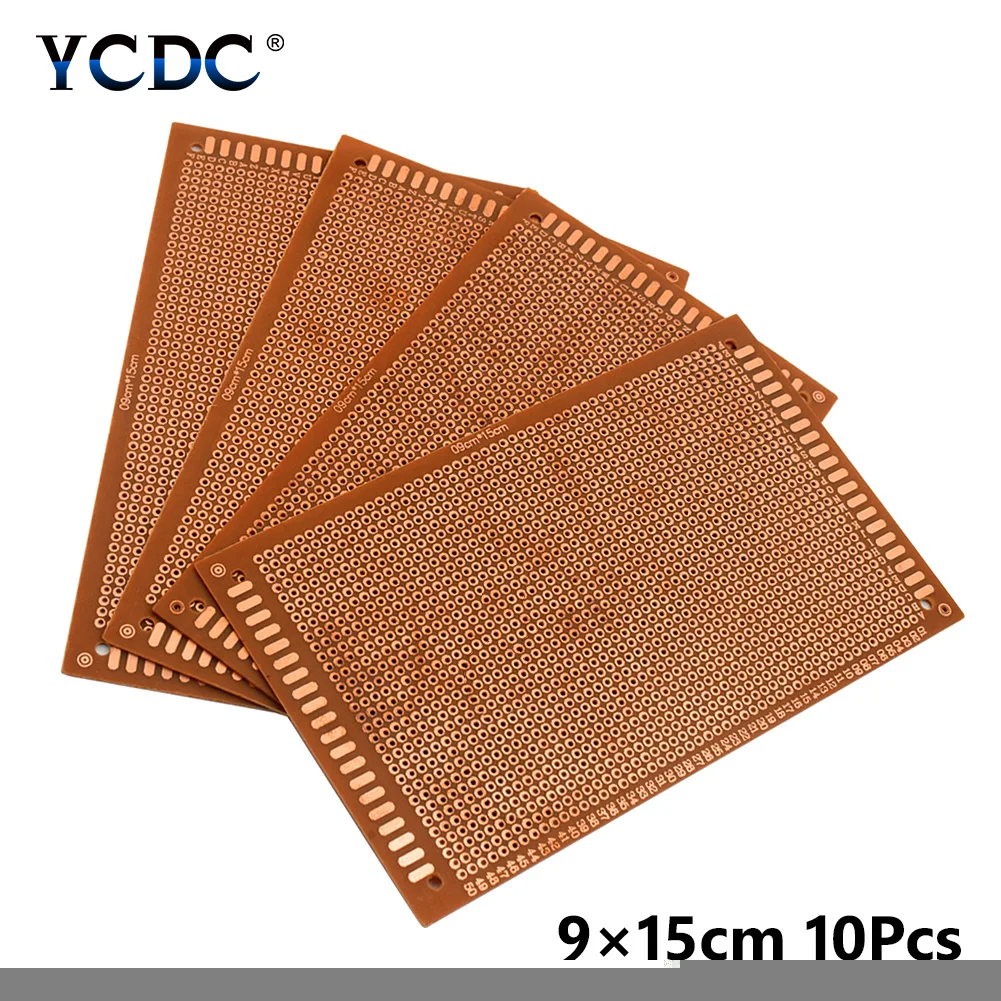 9x15cm 10pcs 5/10 шт. 4 размера Односторонняя печатная бумага Медь Pcb прототип печатной платы Макет для пайки проектов электронный DIY - Цвет: 9x15cm 10pcs