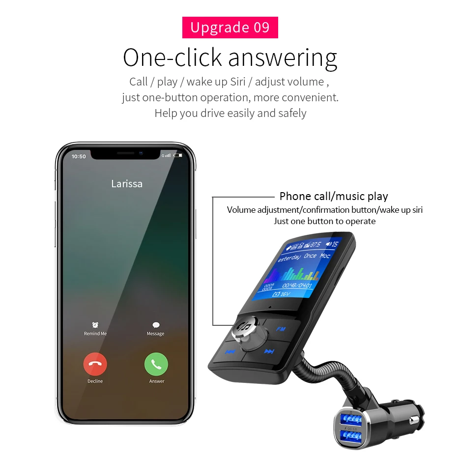 Land best цветной экран fm передатчик Автомобильный MP3 беспроводной Bluetooth Handsfree
