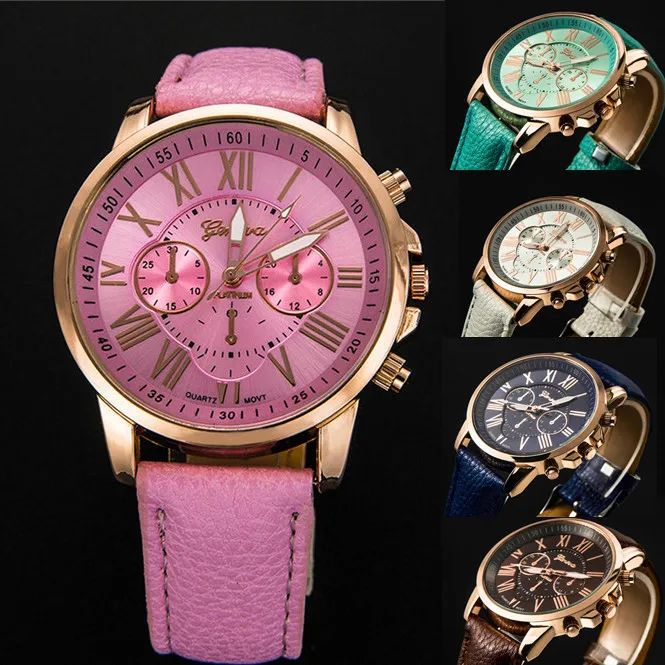 Женские кварцевые часы с круглым циферблатом из ПУ кожи|wristwatch girl|wristwatch womenwristwatch